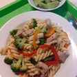 Stir fry pasta fusilli