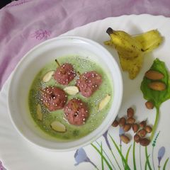 A picture of Peanut Lollypops in Banana Spinach Rabdi.