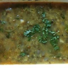 A picture of Moong dal and Sponge gourd sabji.