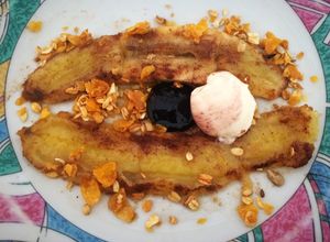 Una foto de Postre light en 1 minuto: banana caramelizada al microondas