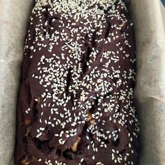 A picture of Chocolate sesame banana bread - can be vegan and GF.