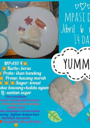 Foto resep MPASI 4🌟 Dede Jibril 6+Bubur ikan bandeng
