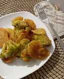 Cavolo verde e patate al forno aromatizzate