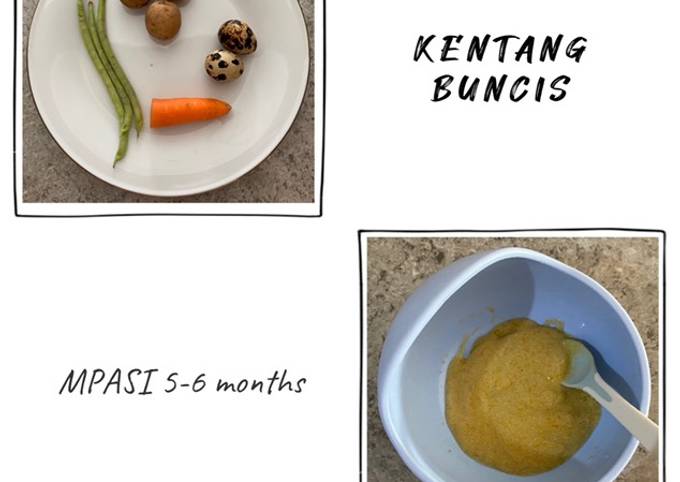 (menu simpel) Mpasi 5 - 6 bulan : kentang buncis telur puyuh