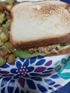 A picture of Tuna Salad Avocado Sandwiches.