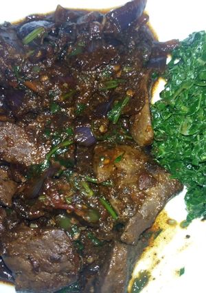 A picture of Fried liver.