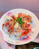 Xôi gà hoa nấu nồi cơm điện