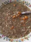 Sopa de arroz con lentejas