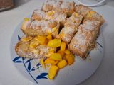 Pandișpan cu cocos și piersici🥮🥧🥭