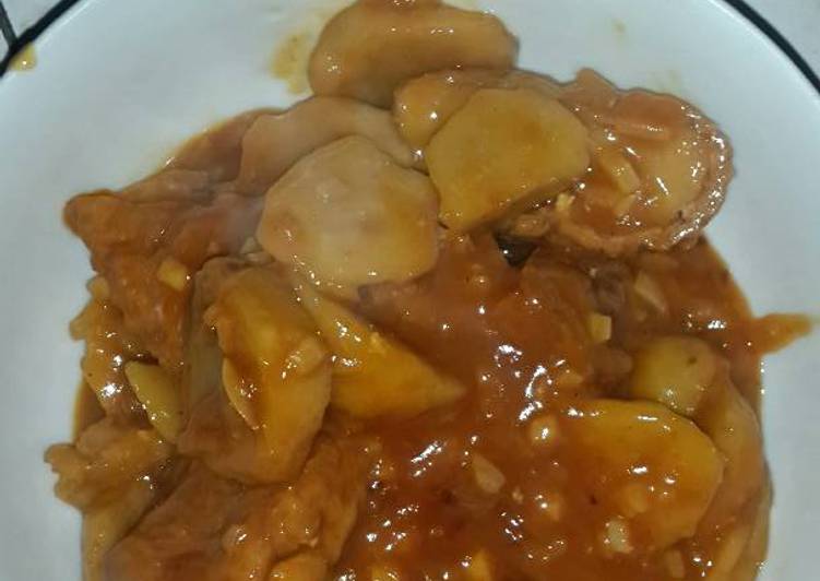 Resep Bakso Ayam Saus Pedas Manis, Lezat Sekali