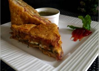 The New Way Cooking Recipe Cheesy Sandwich Pakora Delicious Perfect