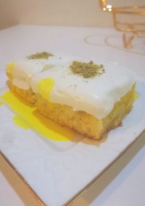صورة لوصفة كيكه الحليب بالزعفران