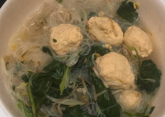 Bakso udang ayam dan kuah bakso (diet)