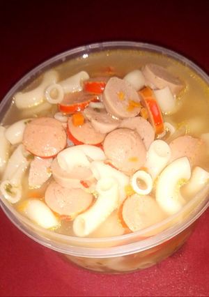 Foto resep Sosis Makaroni Sup #instant