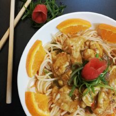 Orange chicken A picture of Orange chicken.
