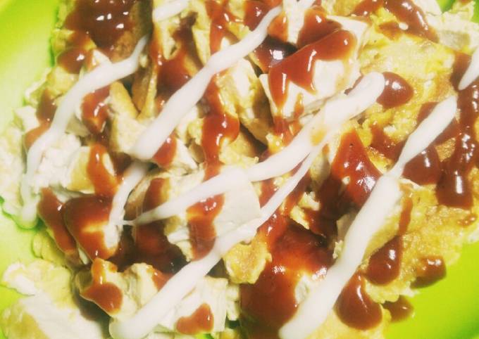 Ini dia! Cara mudah memasak Egg tofu with mayones &amp; Barbeque sauce dijamin istimewa