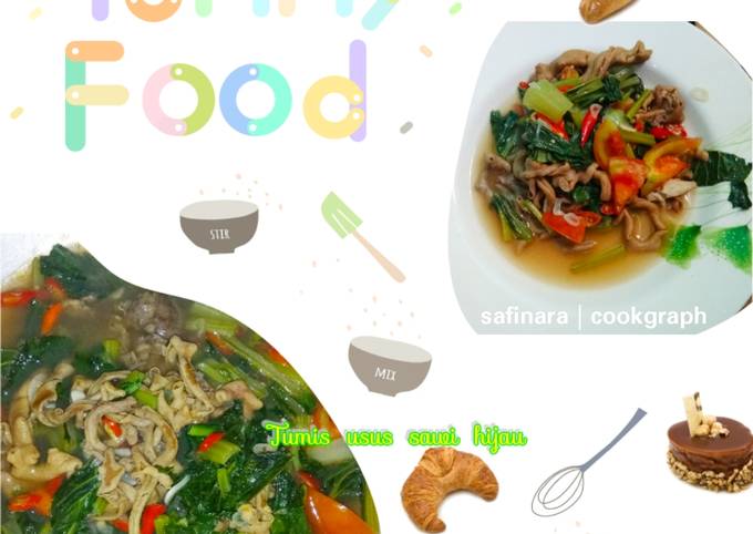 Resep Tumis SASAJU (tumis usus ayam sawi hijau) yang Enak Banget