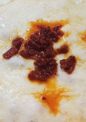 Una foto de Queso fundido con chorizo