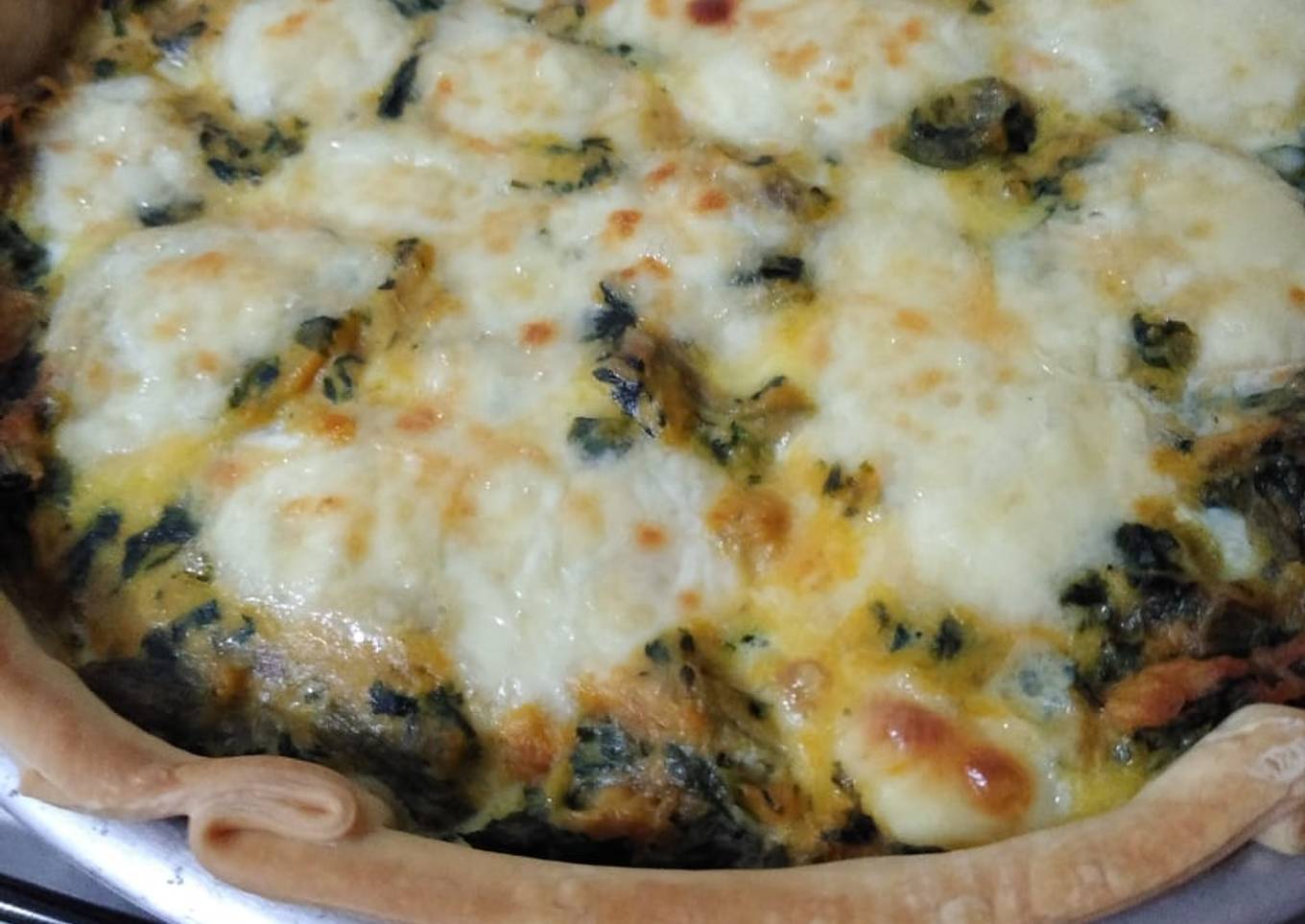 Tarta bicolor, acelga y calabaza