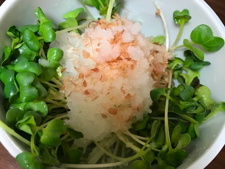 Easy Ways Prepare|Recipe} White radish sprout, grated Japanese raddish salad (kaiware,daikonoroshi salad) Anti-Fail