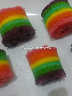 Foto resep Rainbow Mini Roll Cake