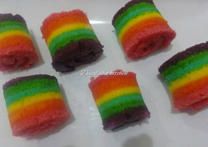 125. Rainbow Mini Roll Cake