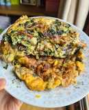 Hàu chiên trứng trộn lá lốt