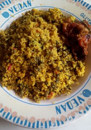 A picture of Dambun shinka with souce.