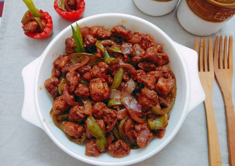 Recipe of Super Quick Homemade Soya chilli