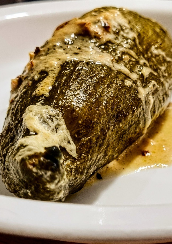 Una foto de CAIGUA EMBUTIDA Con Relleno Árabe🌿🌿 y BERENJENA🍆🍆...!