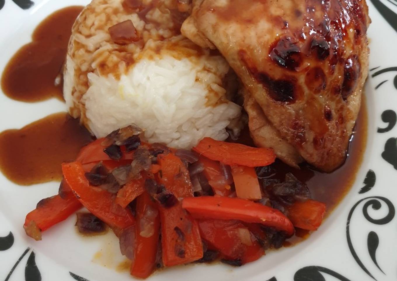 Chicken thigh with lemon hinted jasmine rice