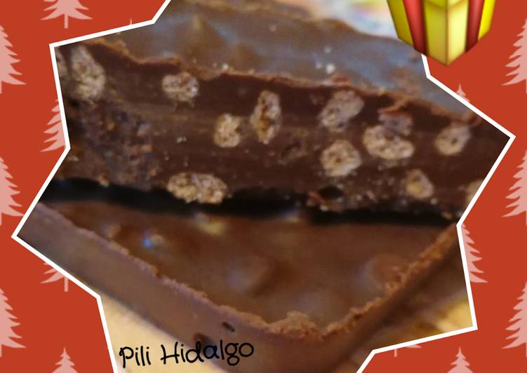 Turrón de chocolate light con 4 ingredientes