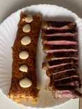 Arroz socarrat con chuletón