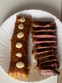 Una foto de Arroz socarrat con chuletón