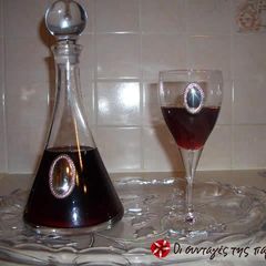 A picture of Homemade pomegranate liqueur.