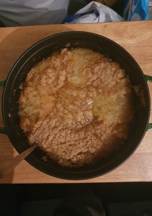 A picture of Bramley Apple Crumble.