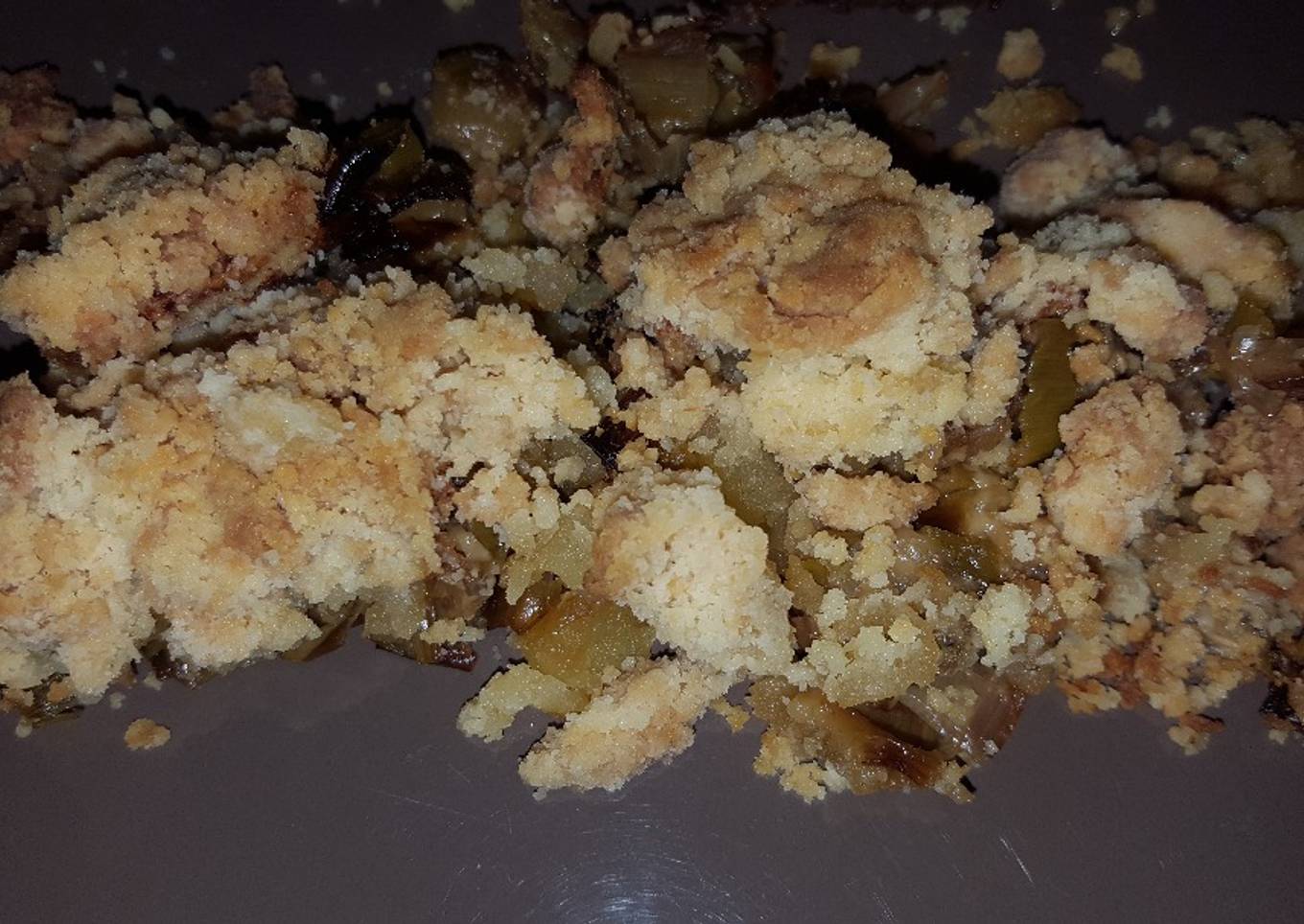 Crumble de poireaux au bleu