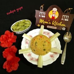 A picture of Daliya / Broken Wheat Upma.