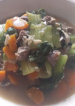 Foto resep Cah sawi wortel dan ati ampela (tidak pake minyak)