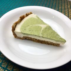 A picture of Raw Key lime matcha cheesecake.