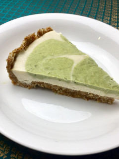A picture of Raw Key lime matcha cheesecake.
