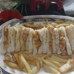 A picture of Bbq chicken club sandwiches.