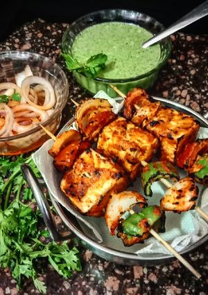 A picture of Tandoori paneer tikka.