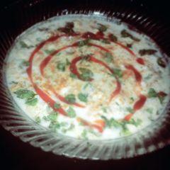 A picture of Dahi bhala chat.