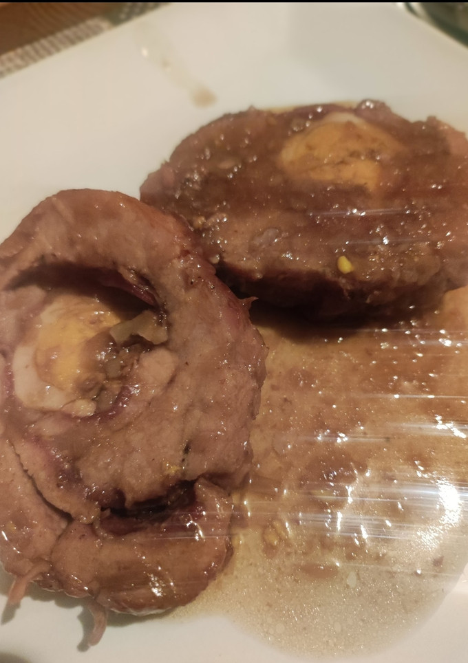 Una foto de Lomo relleno con salsa Pedro Ximénez, en freidora de aire
