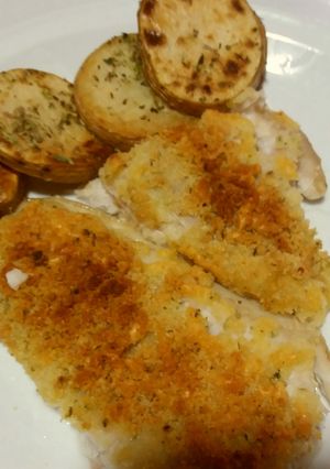 Una foto de Pescado al horno crocante