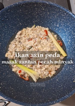 Foto resep Ikan Asin Peda - masak santan pecah minyak