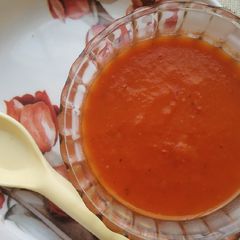 A picture of Healthy and refreshing tomato soup.