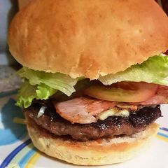A picture of #Week4recipechallenge. #Burger.