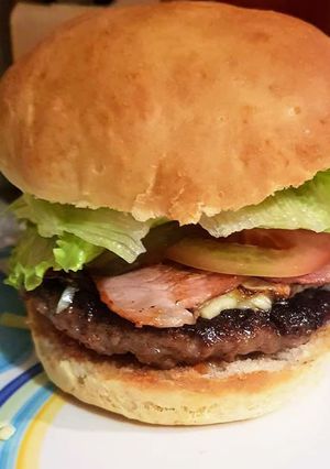A picture of #Week4recipechallenge. #Burger.